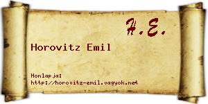 Horovitz Emil névjegykártya