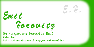 emil horovitz business card